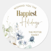 おエレガント幸せな休日をお祈り ラウンドシール (正面)