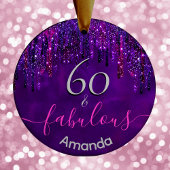 おエレガント歳の誕生日を滴らせる紫 セラミックオーナメント