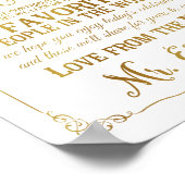 おエレガント礼のテー結婚ブルのシンボルや象徴金ゴールド ポスター (角)