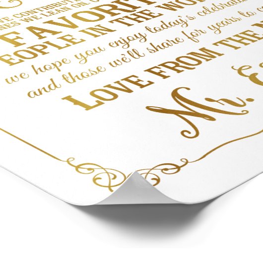 おエレガント礼のテー結婚ブルのシンボルや象徴金ゴールド ポスター (角)