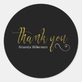 おエレガント礼金フェイク箔黒 ラウンドシール (正面)