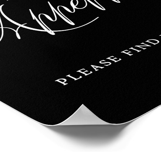 おエレガント腹が空いたら席を探して |白 ポスター (角)