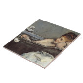 おエレガント風呂の女性（Alfred Stevens著） タイル (側面)