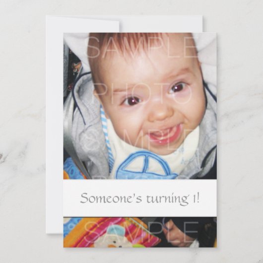 おカスタマイズ使いのベビーフォト誕生日招待状 招待状 (正面)