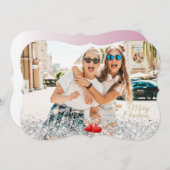 おカスタマイズ友達のクリスマスを楽しむ写真 招待状 (正面/裏面)