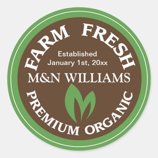 おカスタマイズ名前のファオーガニックームロゴ ラウンドシール (正面)