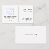 おカスタマイズ客様のロゴ – 無地の白 名刺 (正面/裏面)
