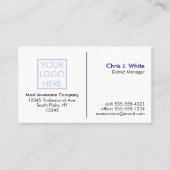 おカスタマイズ客様のロゴ – 無地の白 名刺 (正面)