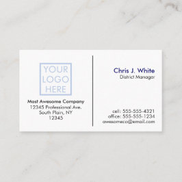 おカスタマイズ客様のロゴ – 無地の白 名刺