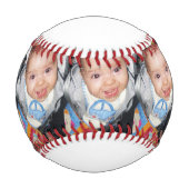 おカスタマイズ客様の写真パターンと文字で 野球ボール (正面)