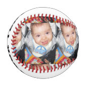 おカスタマイズ客様の写真パターンと文字で 野球ボール (正面左)