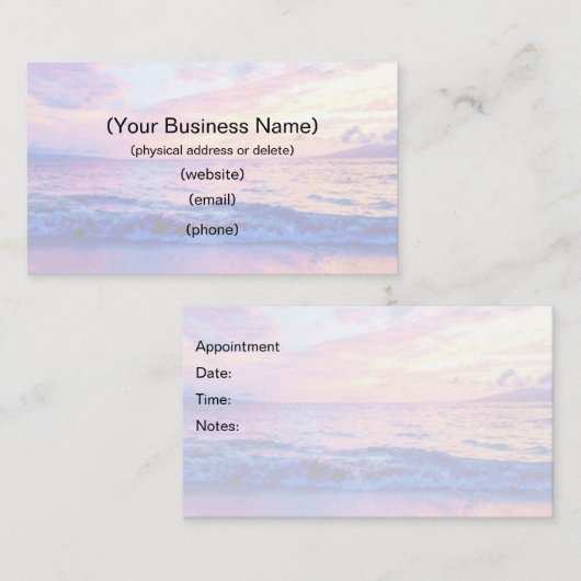 おカスタマイズ客様の名刺マウイサンセット 名刺 (正面/裏面)