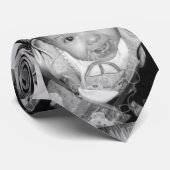おカスタマイズ客様の白黒の写真パターン ネクタイ (ロール)