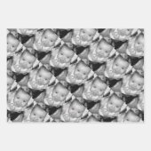 おカスタマイズ客様の白黒の写真パターン ラッピングペーパーシート (正面2)