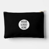 おカスタマイズ客様の白黒会社のロゴジッパー アクセサリーポーチ (裏面)