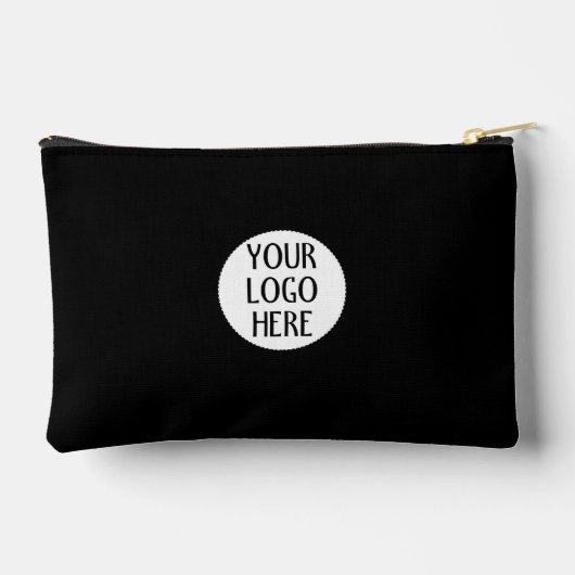 おカスタマイズ客様の白黒会社のロゴジッパー アクセサリーポーチ (裏面)