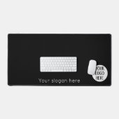 おカスタマイズ客様の白黒会社のロゴスローガン デスクマット (キーボード&マウス)