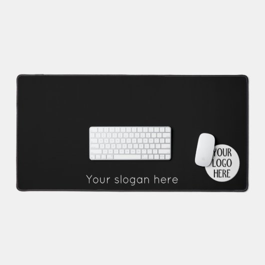 おカスタマイズ客様の白黒会社のロゴスローガン デスクマット (キーボード&マウス)