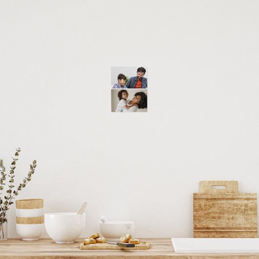 おカスタマイズ客様の2枚の写真コラージュ ポスター (キッチン)