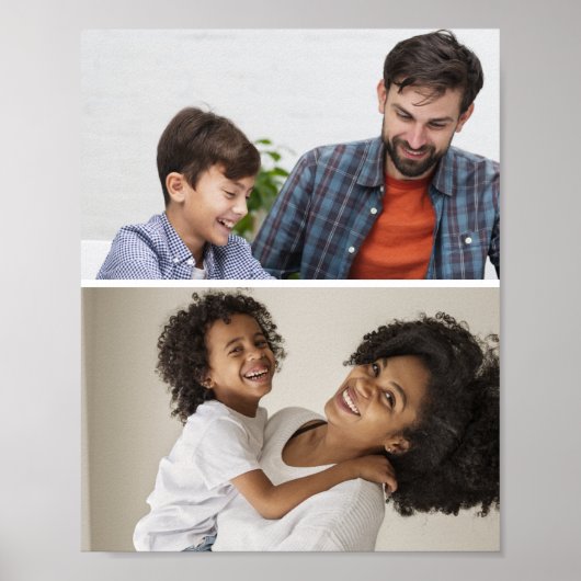 おカスタマイズ客様の2枚の写真コラージュ ポスター (正面)