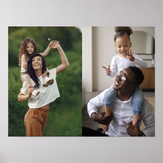 おカスタマイズ客様の2枚の写真コラージュ ポスター (正面)