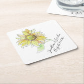 おカスタマイズ結婚のナプキンス スクエアペーパーコースター (アングル)