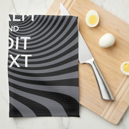 おカスタムり保のことわざが黒い渦巻き キッチンタオル (四つ折り)
