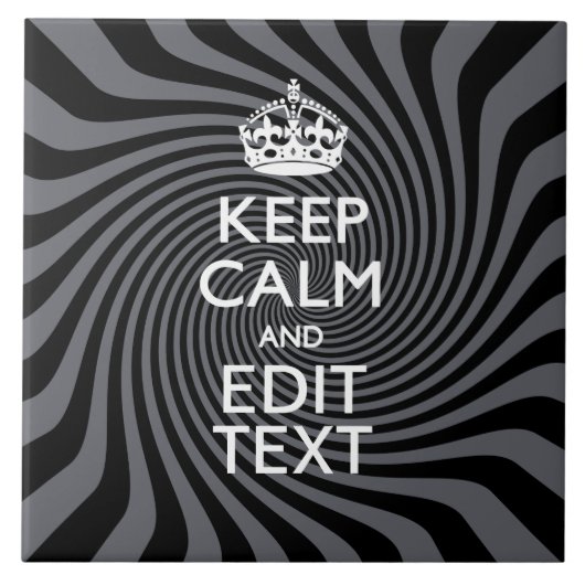 おカスタムり保のことわざが黒い渦巻き タイル (正面)