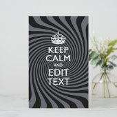 おカスタムり保のことわざが黒い渦巻き 便箋 (スタンド正面)