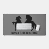 おカスタム使いのテキストと色カップル馬 デスクマット (キーボード&マウス)