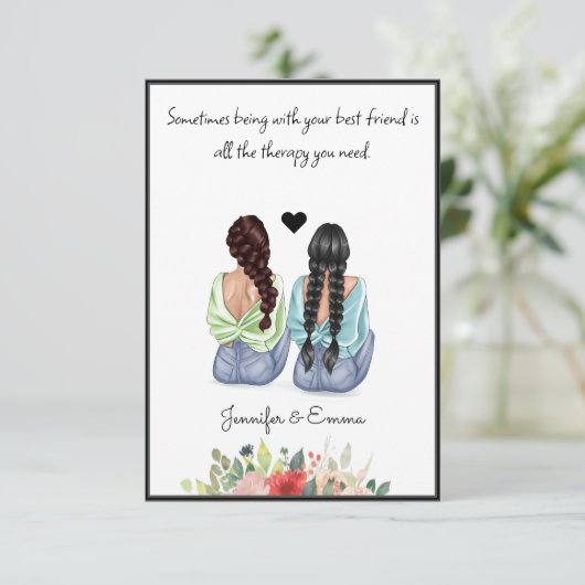 おカスタム友達の最高の贈り物 – 愛の追加引用文 サンキューカード (スタンド正面)