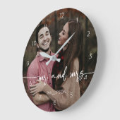 おカスタム夫婦の写真プレゼント ラージ壁時計 (傾斜)