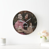 おカスタム夫婦の写真プレゼント ラージ壁時計 (ホーム)