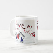 おカスタム子様の芸術とコーヒーマグ コーヒーマグカップ (正面左)