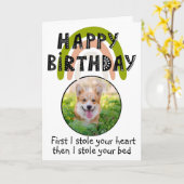 おカスタム客様のウェルシュコーギーカードからの誕生日の写真 カード (黄色い花)