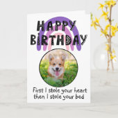 おカスタム客様のウェルシュコーギーカードからの誕生日の写真 カード (黄色い花)