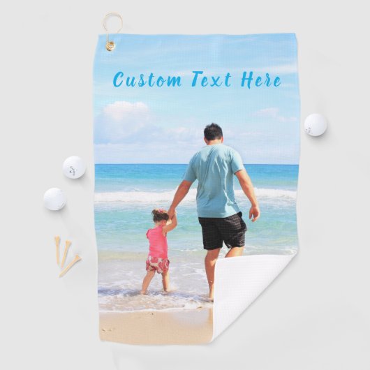 おカスタム客様のフォトゴルフタオルパパギフトと文字 ゴルフタオル (インサイチュ)