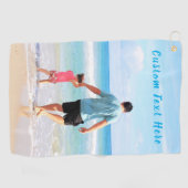 おカスタム客様のフォトゴルフタオルパパギフトと文字 ゴルフタオル (横)