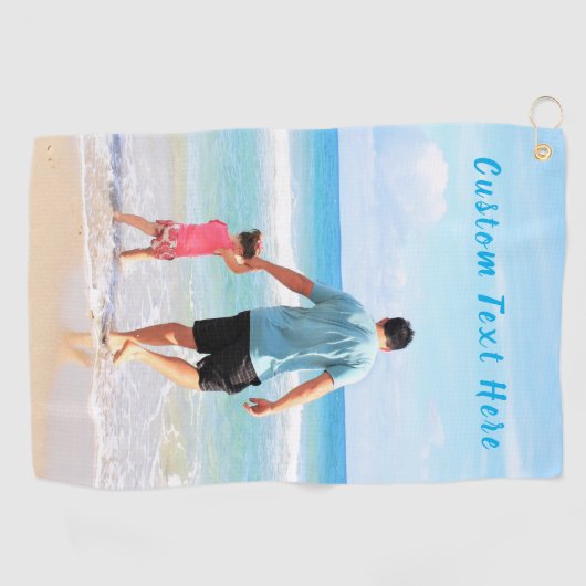 おカスタム客様のフォトゴルフタオルパパギフトと文字 ゴルフタオル (横)