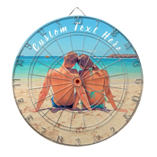 おカスタム客様のフォトダーツボードギフトとカスタム文字 ダーツボード (正面)