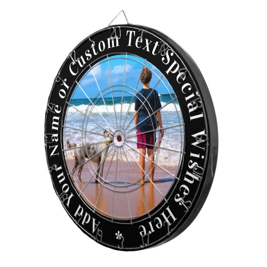 おカスタム客様のフォトダーツボードギフトと文字名 ダーツボード (正面右)