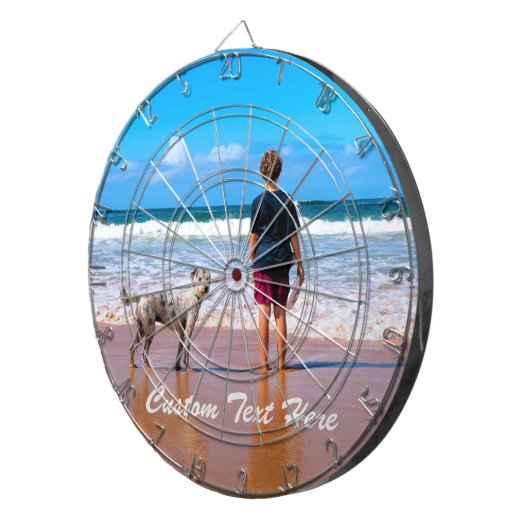 おカスタム客様のフォトダーツボードギフトと文字 ダーツボード (正面右)