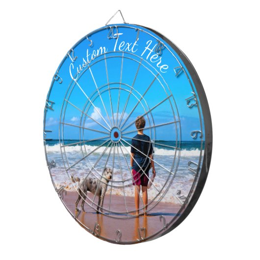 おカスタム客様のフォトダーツボードギフトと文字 ダーツボード (正面右)