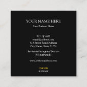 おカスタム客様のロゴサークルプロフェッショナルブラックブ スクエア名刺 (裏面)