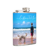 おカスタム客様の写真お気に入りのフラスコの贈り物と文字 フラスク (右)