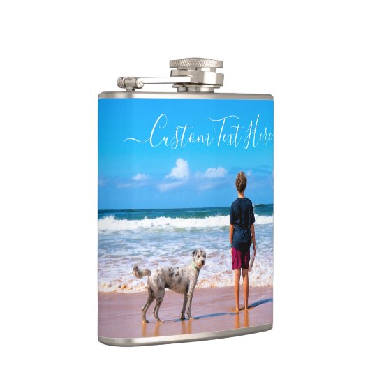 おカスタム客様の写真お気に入りのフラスコの贈り物と文字 フラスク (右)