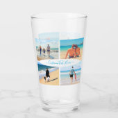 おカスタム客様の写真コラージュのガラスギフトと文字 タンブラーグラス (裏面)