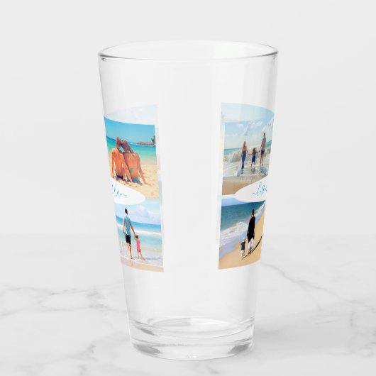 おカスタム客様の写真コラージュのガラスギフトと文字 タンブラーグラス (右)