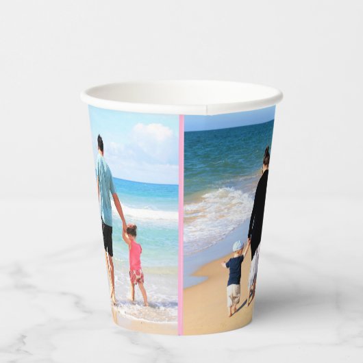おカスタム客様の家族の写真コラージュ紙カップ 紙コップ (右)