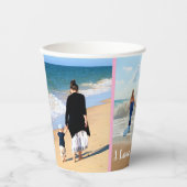 おカスタム客様の家族の写真コラージュ紙カップ 紙コップ (正面)